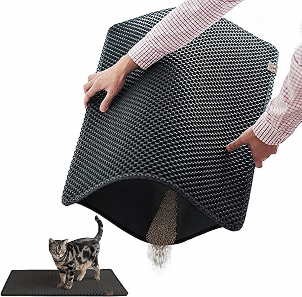 Niubya Premium Cat Litter Mat, 47 Long x 35 Wide, Non-Slip and Waterproof  Design, Soft on Paws, Easy to Clean
