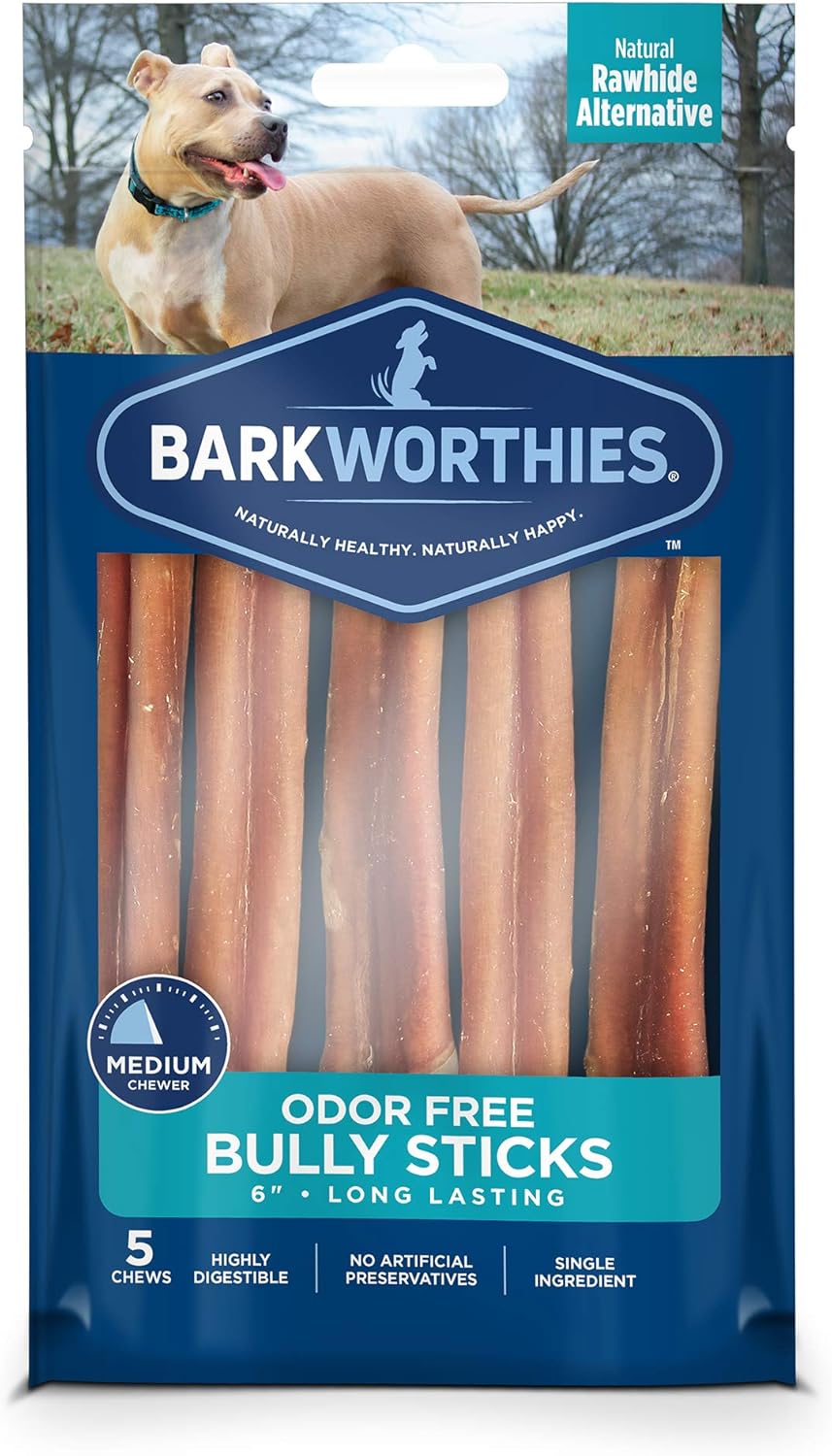 Barkworthies Odor-Free 6-Inch Bully Sticks