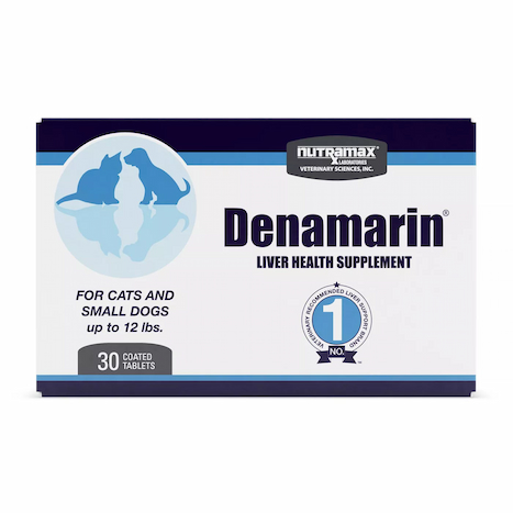 Nutramax Denamarin with S-Adenosylmethionine & Silybin Tablets Liver Supplement for Small Dogs & Cats