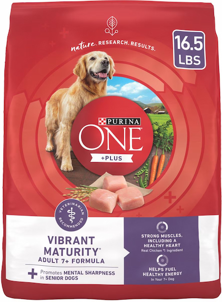 Purina ONE SmartBlend Vibrant Maturity 7+ Chicken Formula Adult Premium Dog Food